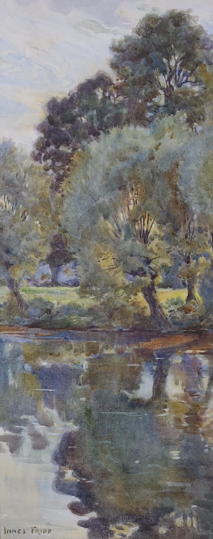 Innes Fripp (1867-1963), pair of watercolours, Woodland scenes, signed, 38 x 15cm